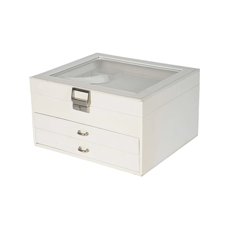 Organizador de joyas de cuero sintético de lujo