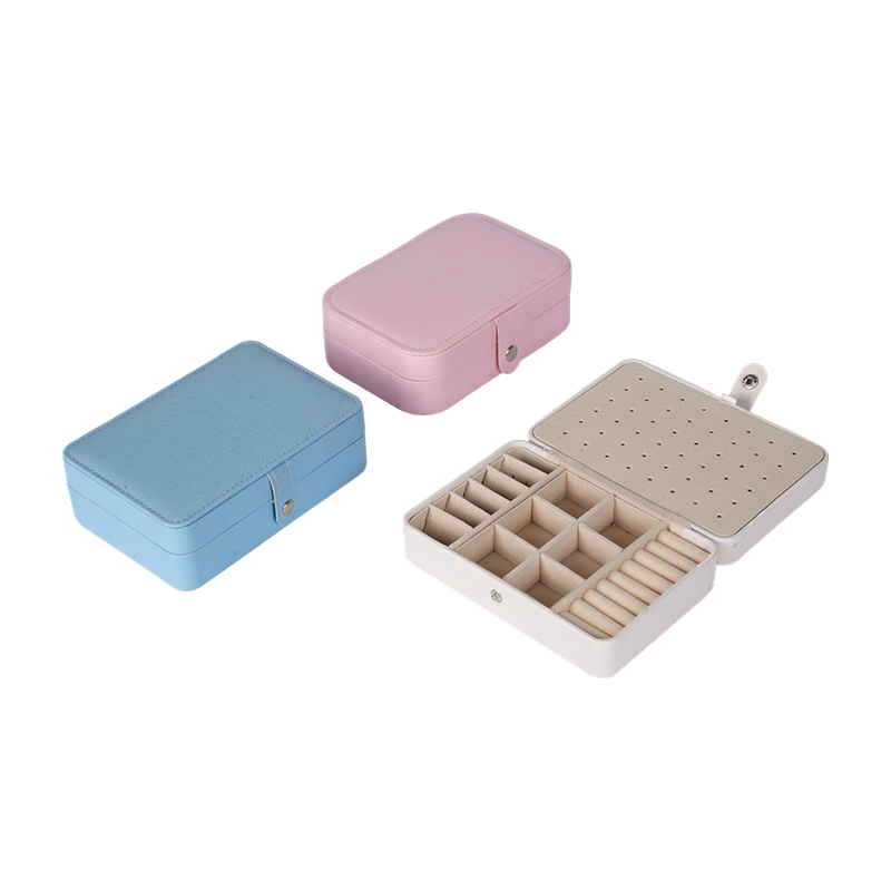 Caja portátil de almacenamiento de joyas de cuero